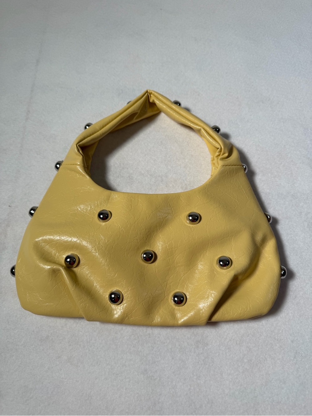 Yellow Studded Shoulder Bag for Women